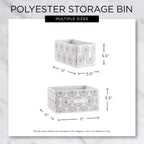 DII Non Woven Polyester Storage Bin, 11x11x5.5-inch, Starburst Gray, 2 Piece (Pack of 12)