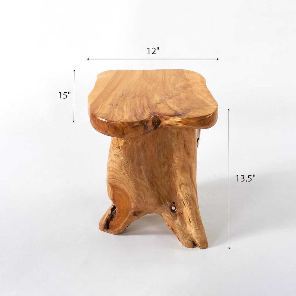 Greenage Cedar Roots Mushroom Accent Stool 12" x 15" x 13.5" H...