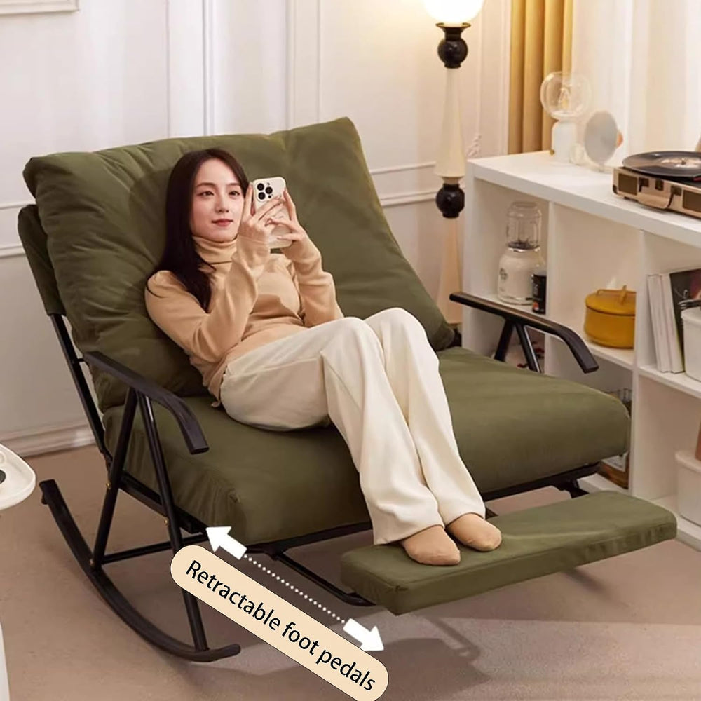 92cm Wide Double Rocking Chair,Featuring an Adjustable backrest and Retractab...