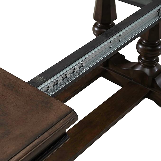 Liberty Furniture Arden Road Opt 5 Piece Dining Trestle Table Set - 4 Upholstered Chairs - Satin Cherry