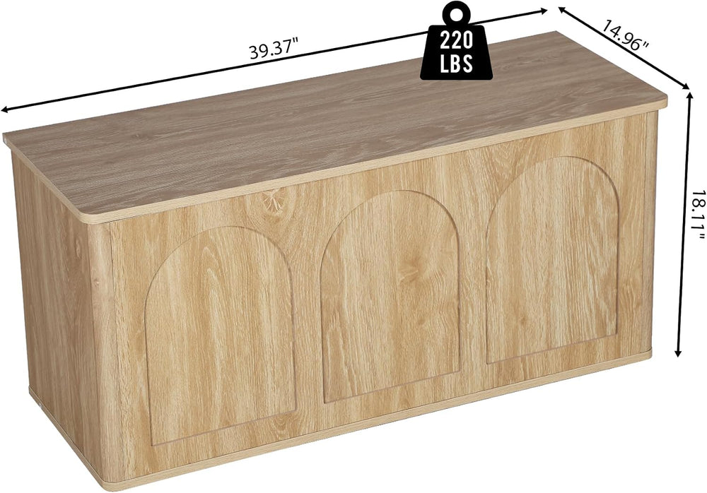 40''W 15''D Foot End of Bed Hidden Storage Bench with Lift To...