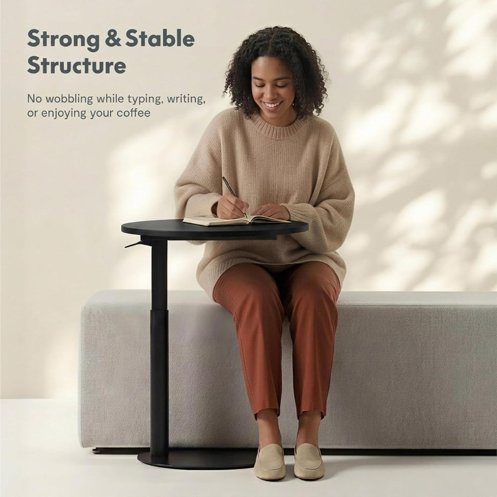 FLEXISPOT Adjustable Side Table, Round End Table for Couch & Bed, Stable ...