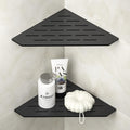 Corner Shower Shelf 10" Matte Black 304 Stainless Steel Pentagonal Heavy Duty Floating Corner Sheves Slot Design Recessed Bathroom Shelf for Tiled Wall 2 Pack, No Drilling Needed
