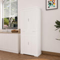 Pantry Cabinet, 71.65" Tall Storage Cabinet with Drawer, 2 Cabinets & 6 Door Shelves, Adjustable Shelves, Freestanding Cupboard for Kitchen, Living Room, Bathroom, Farmhouse Style, White