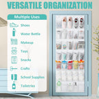 Tiblue Over The Door Shoe Organizer 35 Mesh Pockets Hanging Shoe Organizer Shoe Rack For Door Closet Entryway Bedroom Pantry Organizer - Shoe Holder Hanger For Sneakers, Women High Heeled Shoes White
