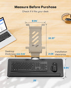 HUANUO Keyboard Tray Under Desk, Adjustable Ergonomic Keyboard & Mouse Tray, Flat Bottom Or Cross Beam Installation, Smooth Sliding Keyboard Holder for Typing in Home Office, Easy Setup, 25″W x 9.84″D