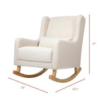 Babyletto Kai Rocker in Performance Natural Eco-Twill with Light Legs, Water Repellent & Stain Resistant, Greenguard Gold and CertiPUR-US Certified | GREENGUARD Gold & CertiPUR-US Certified Rocker - Water & Stain Resistant Nursery Chair For Feeding &