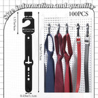 Geelin 100 Pack Belt Hanger, Black Plastic Tie Hangers Bulk for Men & Women, Non-Slip Space Saving Closet Organizers and Storage, Durable Retail Display Hooks for Wardrobe, Accessories