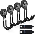 3-H Heavy Duty Magnet Garage Hooks 4 Pack, J Shape Strong Magnetic Hooks for Hanging Cordless Power Drill, Utility Magnetic Tool Holder for Metal Cabinet, Steel Pegboard, Toolbox, Garage(Black)