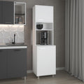 Kitchen Pantry with Open Storage and 2 Doors, White,for Kitchen