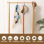 ZEDODIER Tie Hanger for Closet, 2 Pack Rotatable Tie Organizer for Men with 16 Hooks, Heavy Duty Space Saving Tie Rack for Ties and Belts, Black