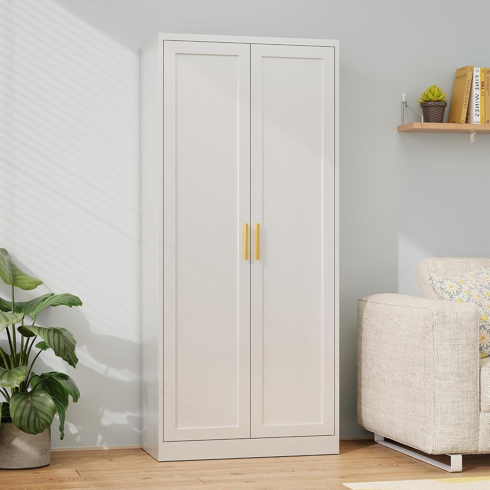 Metal Pantry Cabinet, 71"H x 28"W x 14"D Pantry Cabinets with ...