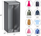 Univivi Garment Bags for Hanging Clothes, Cloth Bag 40 In, 2 PCS, Grey | Large Capacity, Easy Assembly, Clear Window, Dustproof, Durable Zipper, Hanging Garment Storage Bag for Suit, Coat, Dress
