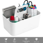 Tiawudi Multipurpose Caddy Organizer, Plastic Caddy with Handle, Stackable Desk Organizer for Stationery, Marker and Pencil, Office Supplies Organizer, Dorm Caddy
