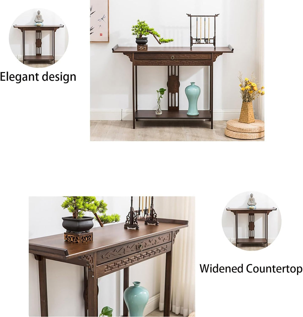 Altar Table Personal Meditation Shrine,with Storage Pooja Cabinet Altar Suppl...