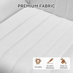 Modern Dining Chairs Set of 8,Upholstered Dining Room Chairs with Thick Cushions,Fabric Comfy Dining Chairs with Metal Legs for Dining Room White