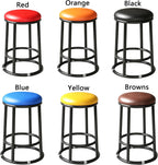 Upholstered Modern Counter Height Bar Stools, Backless Counter Stools, Office Three-Ring High Chair, for Tatoo Lab, Salon,Spa,Drafting,Nail Teach(Yellow,75cm/30in)