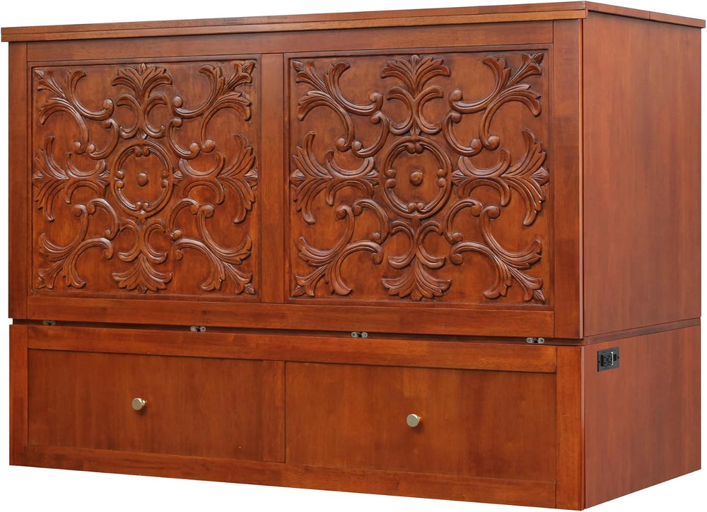 Mega Solutions Notturno Murphy Cabinet Bed Queen 8 inch Save Space in Style w...