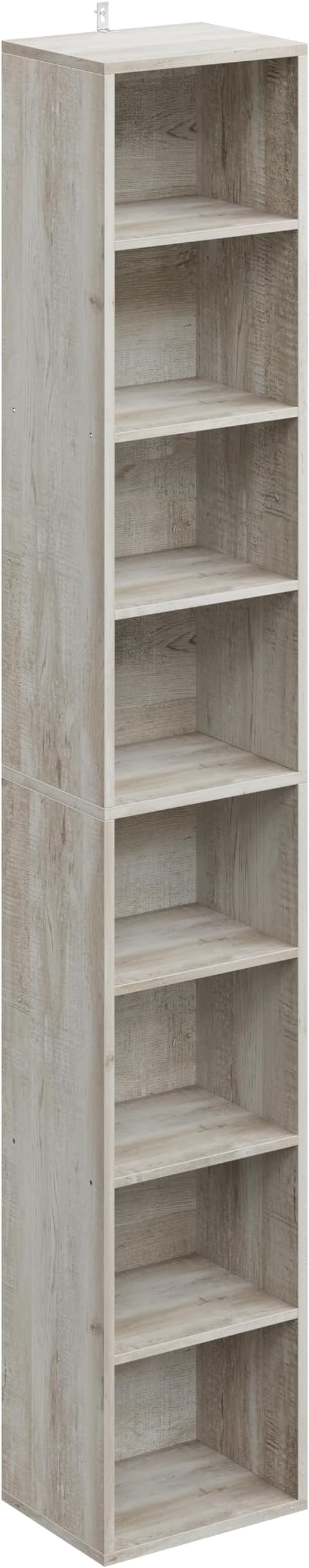 IRONCK Tall Narrow Bookshelf 8 Tiers, Compact Corner Bookcase, Easy to Match for Living Room, Office, Study, Bedroom