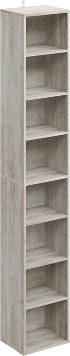 IRONCK Tall Narrow Bookshelf 8 Tiers, Compact Corner Bookcase, Easy to Match for Living Room, Office, Study, Bedroom