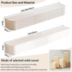 Pre-Assembled Floating TV Stand with Drawers, Rubberwood Wall Mounted TV Console, Modern Media Console for Living Room, Space-Saving Floating TV Cabinet (White (with Led), 63in/160cm)