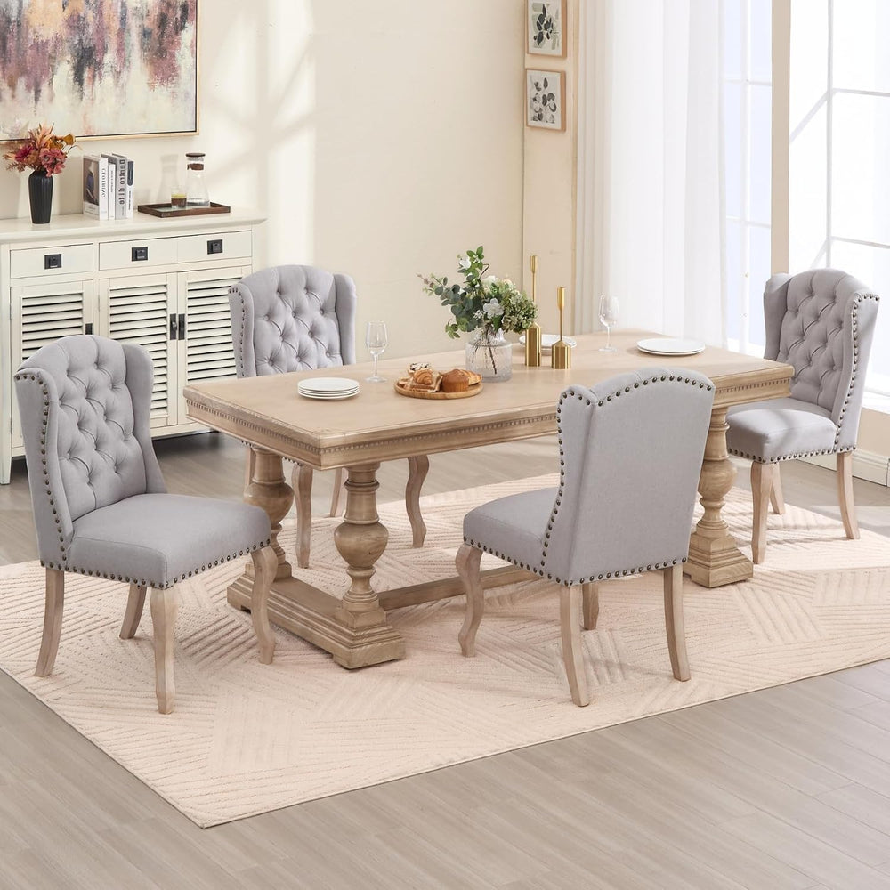 chairus Tufted Upholstered Parsons Dining Chairs Set of 4, Grey