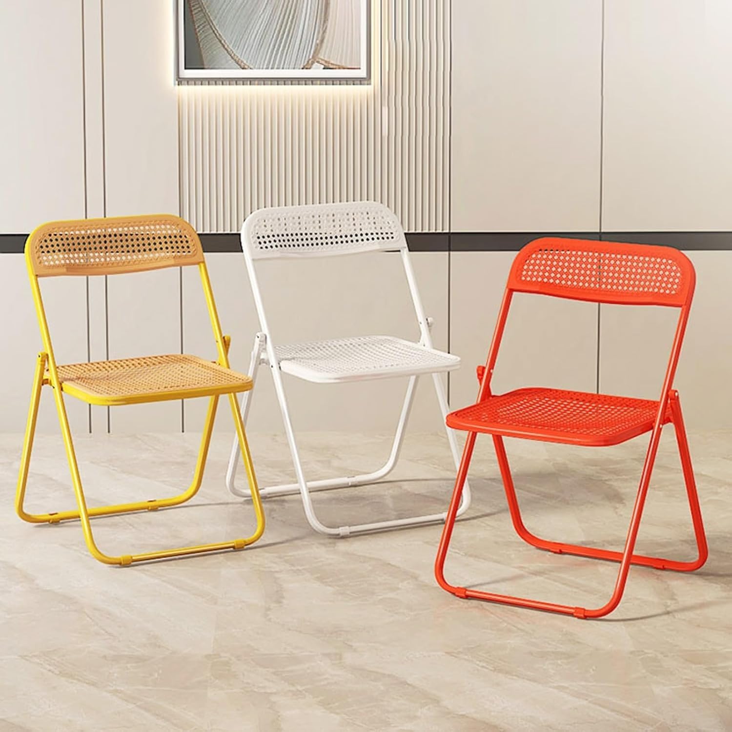 PP Folding Chair, Indoor Outdoor Portable Stackable Commercial Seat with Steel Frame 440lb. Capacity(Grey)
