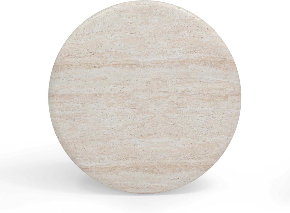 First of a Kind Side Table in Brown,Travertine Concrete