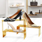 Bag Display Stand Set 3, Gold Purse Display ,Stainless Steel Heavy Duty Handbag Display Stand Shoe Rack For Wallets, Bags, Shoes, Perfume, Jewelry – Boutique & Retail Countertop Display