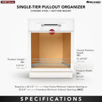 Rev-A-Shelf Kitchen Cabinet Pullout Shelf and Drawer Organizer Slide Out Pantry Storage Basket in Multiple Sizes, 24 x 22 In, 5WB1-2422CR-1
