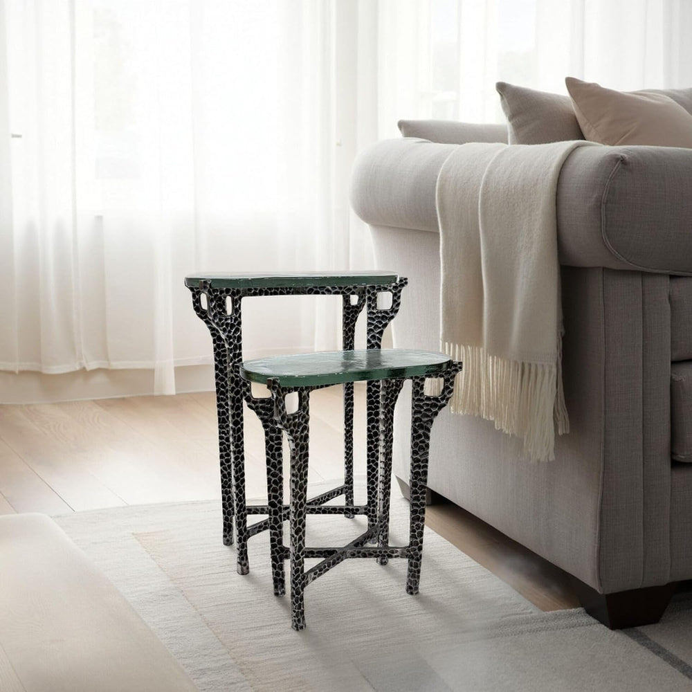 Carolina Chair & Table Ignis Nesting Table, 26" Recycled Glass &...