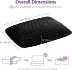 TYBOATLE 3 in 1 Giant Bean Bag Chair for Adults, Plush Fluffy Bean Bag Couch w/High-Density Memory Foam Filling, Convertible Floor Sofa to Mattress for Dorm, Apartment (Black)