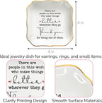 OASSIE Thank You Gifts for Women - 4"x4" Ceramic Jewelry Dish Tray | Gifts for Women, Appreciation Decor, Gold Trim Design, Ring Dish for Women, Polished Finish, Ready to Gift
