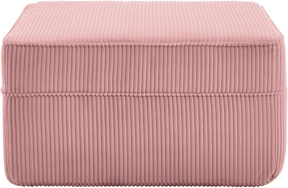 Corduroy Ottoman 30.3 Inch - No Assembly Needed Foot Rest Stool, Plush Sag-Fr...
