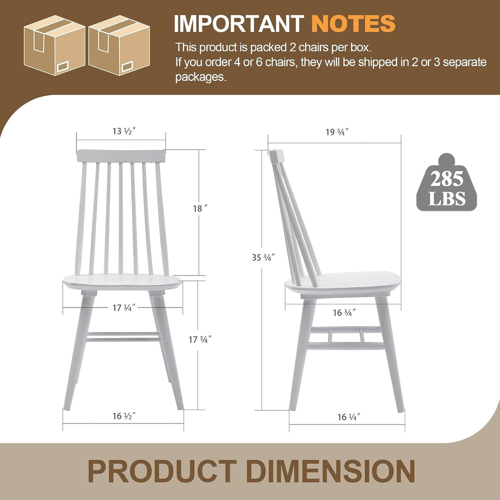 DUHOME White WoodenDining Chairs Set of 4 Wood Dining Room Chair Slat Windsor...