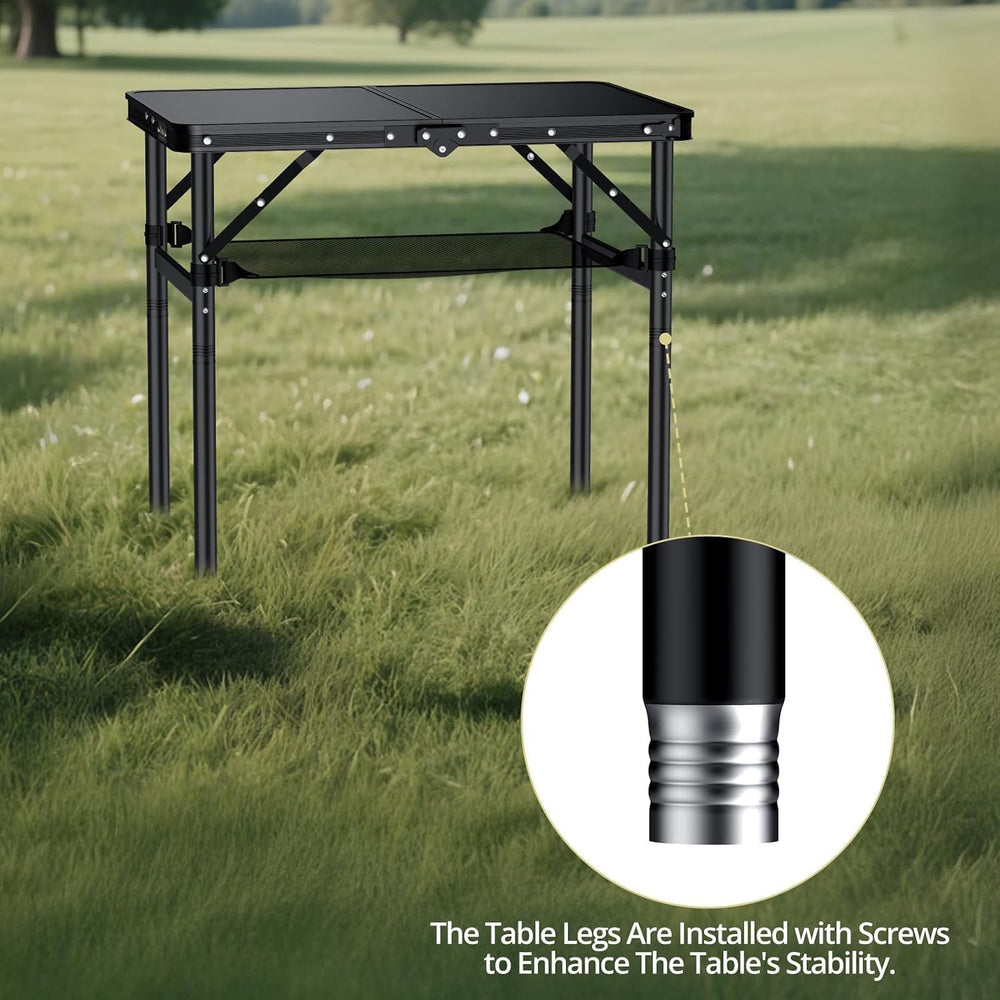 Anbte 2ft Folding Camping Table, 3 Adjustable Height Max 29.5", 23"...