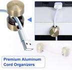 3 Sets Charger Holders for Cords, Antique Copper Color Adjustable Cable Anchor Holders, Adhesive Metal Cord Clips, Cable Management Wire Organizers for Desk, Office, Nightstand