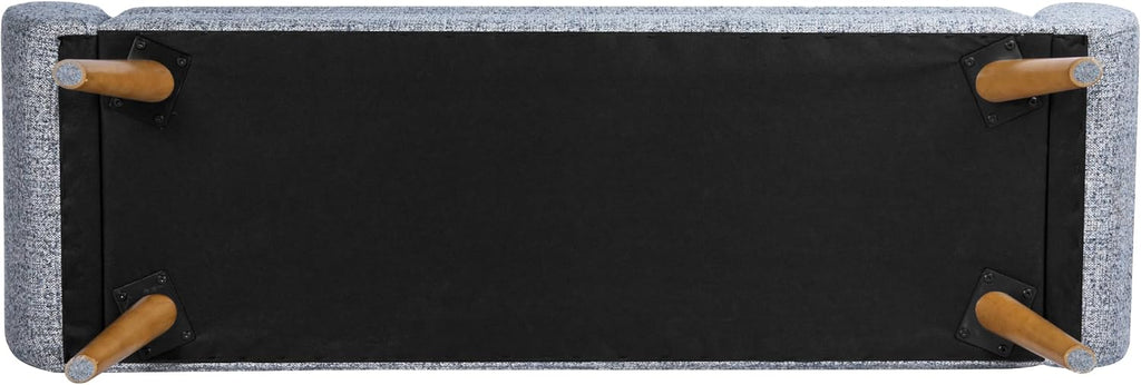 HomePop 60" Modern Storage Bench with Wood Legs - Blue Gray Woven Fabric