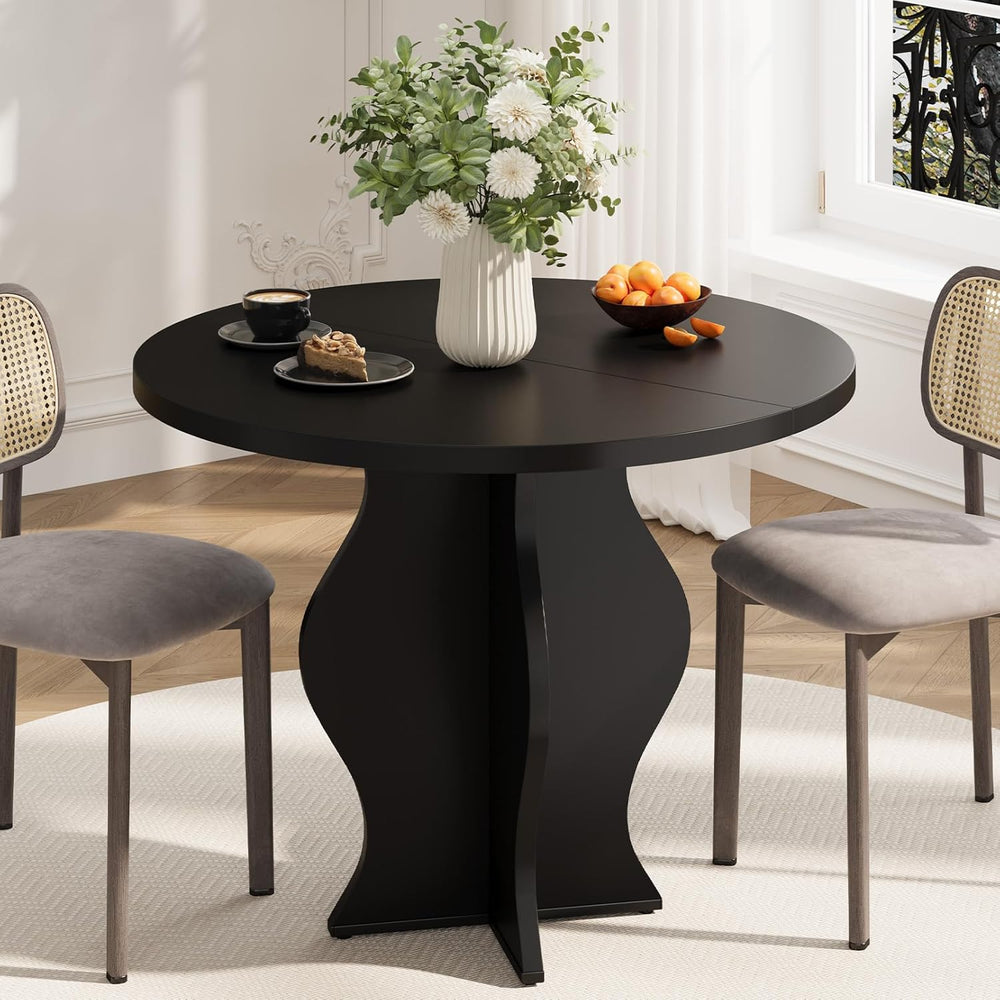 31.5 Inch Small Round Dining Table for 2, Modern Farmhouse Wood Kitchen Table...