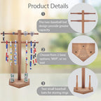 NEW Wooden Baseball & Softball Championship Ring Holder with Drip Necklace Display – Sports Organizer Baseball Gifts for Jewelry & Awards(MVP)