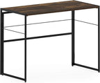 Furinno Riau No Tool/No Assembly/Folding Metal Frame Computer Desk, Rustic Oak/Black, 39 Inch