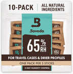 Boveda 65% Two-Way Humidity Control Packs for Storing Up to 5 Items – Size 8 – 10 Pack – For Small Travel Boxes – Moisture Absorbers – Humidifier Packs – Hydration Packets in Resealable Bag