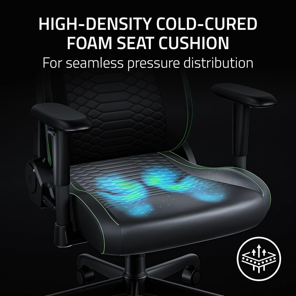 Razer Iskur V2 X NewGen Ergonomic Gaming Chair, Black/Green | Gen-2 EPU Leath...