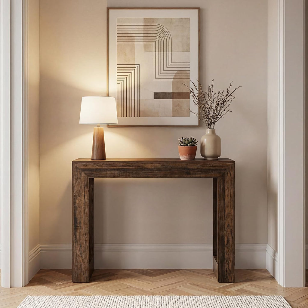 LITTLE TREE 41.3-Inch Console Table, Narrow Entryway Table, Small Sofa Table Behind Couch, for Space Saving, for Living Room, Entryway, Hallway (Retro Brown)
