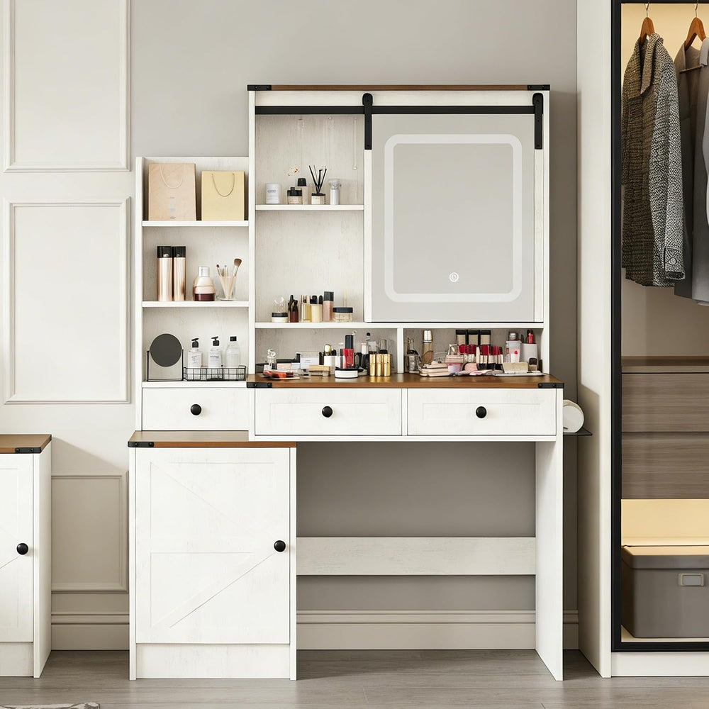 KAMABOKO Vanity Desk with Mirror and Lights, Makeup Vanity Desk with Lights 3...