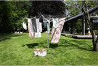 Brabantia Lift-O-Matic Outdoor 4 Arm Clothesline (197 ft/Ø 1.8") Height Adjustable, Folding Clothes Drying Rack + Ground Spike & Cover (Gray)