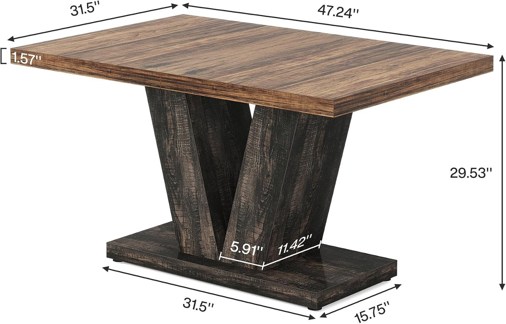 Tribesigns 47-Inch Dining Table for 4, Black Kitchen Dinner Table with Heavy ...