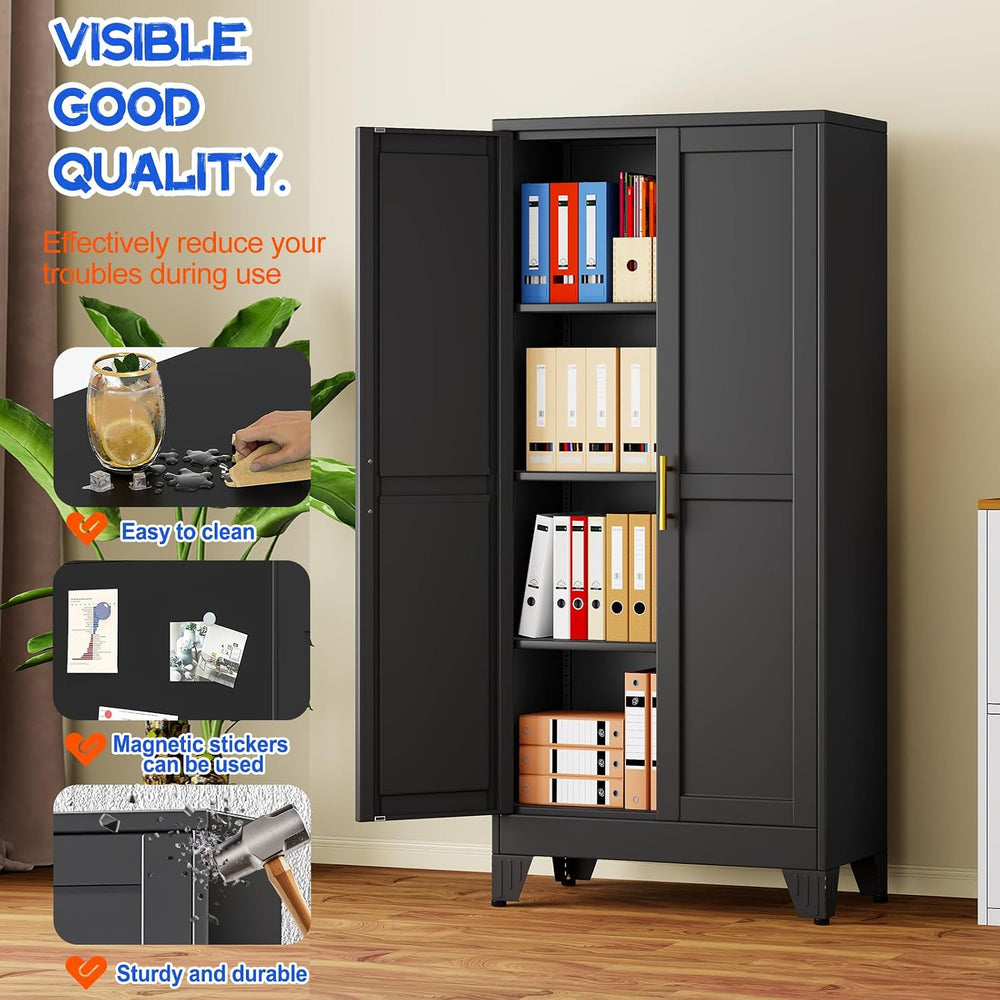 GAIOUS 61''Tall Metal Garage Storage Cabinet,File Cabinet with Door a...