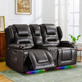 Loveseat Power Recliner Sofa Couch Electric Reclining Sofa Chair for Living Room with Multi-Function Console/Cup Holders/LED Ambient Light