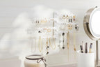 All Hung Up 6-Tier Wall Jewelry Organizer–Jewelry Holder for Necklaces, Earrings, Rings & Bracelets, Rotating Branches Wall Mounted Jewelry Organizer 120 Earring Holes, No-Drill Installation (White)